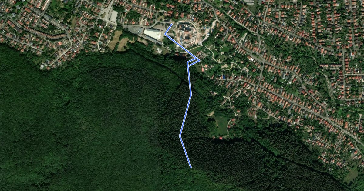 Маршрут K▙ (Diósgyőri vár) на спутниковом снимке