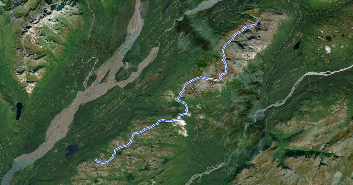 Маршрут K'esugi Ridge Trail на спутниковом снимке