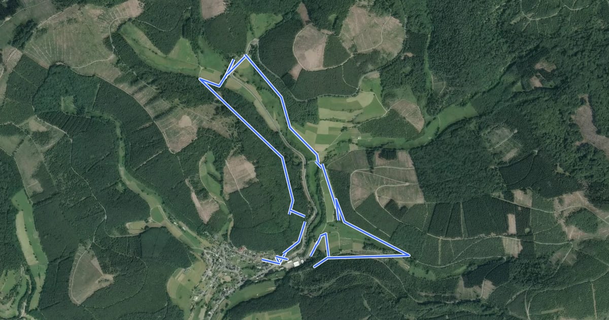 Маршрут Köhlerpfad Rundweg A1 на спутниковом снимке