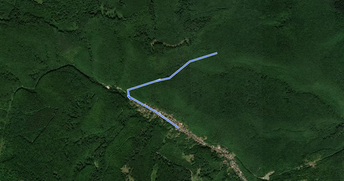 Маршрут K● (Irén-forrás) на спутниковом снимке