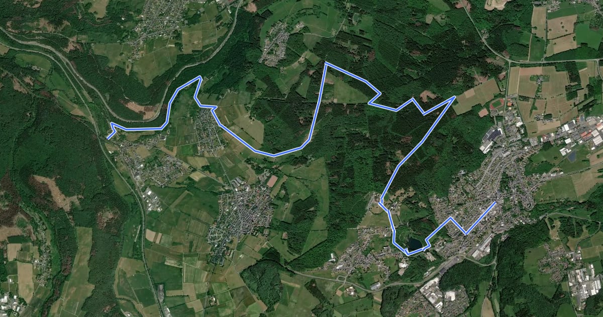 Маршрут [K] Kölner Weg [10] Unnau-Korb - Bad Marienberg на спутниковом снимке