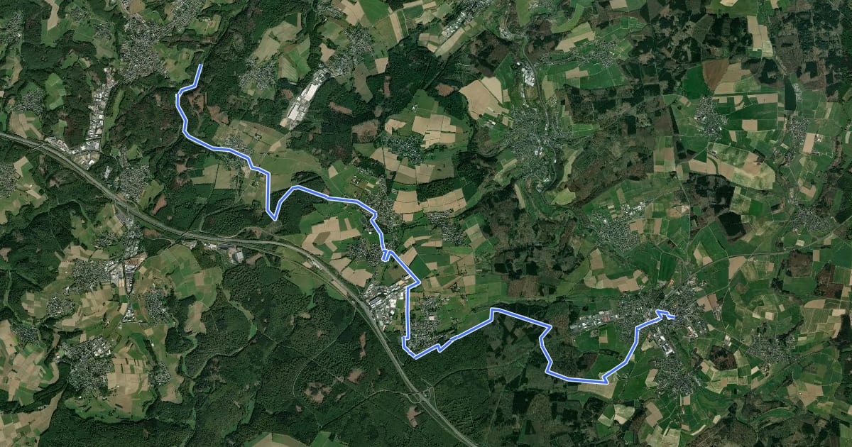 Маршрут [K] Kölner Weg [14] Dierdorf - Grenzbach на спутниковом снимке