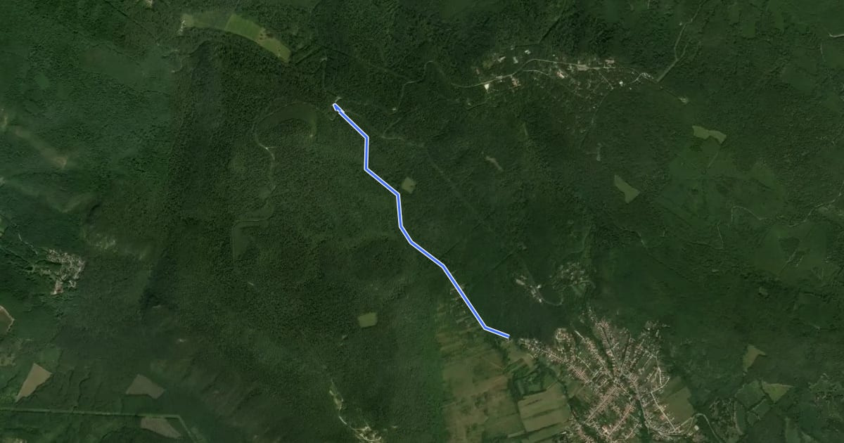 Маршрут ‪kék mtb (Két-bükkfa-nyereg - Pilisszentkereszt)‬ на спутниковом снимке