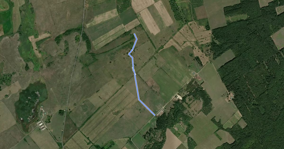 Маршрут K▙ (Kővágóörs, Horváth-tanya – Sóstókáli templomrom – Pusztapalota romja) на спутниковом снимке