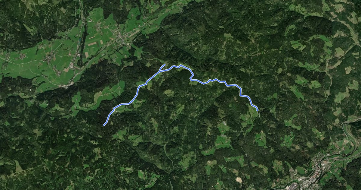Маршрут K & K Winterwunderwanderweg на спутниковом снимке