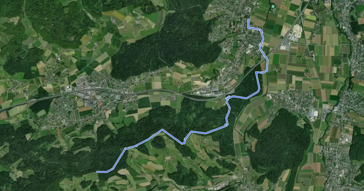 Маршрут Kölliken - Rottannen на спутниковом снимке