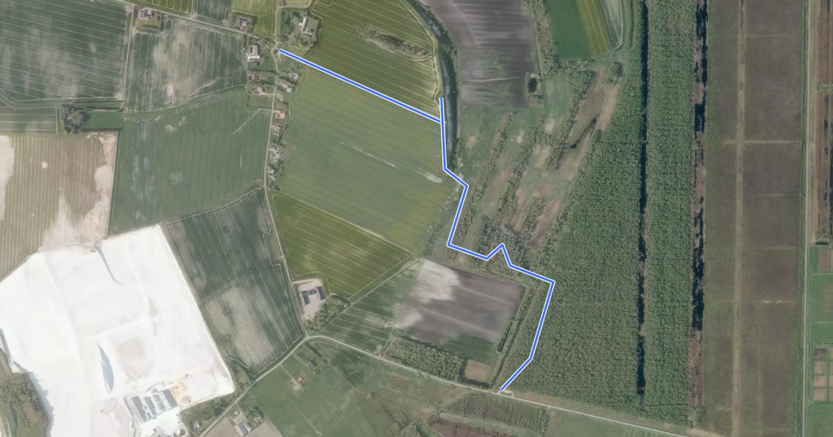 Маршрут Kællingbjerg Klint на спутниковом снимке
