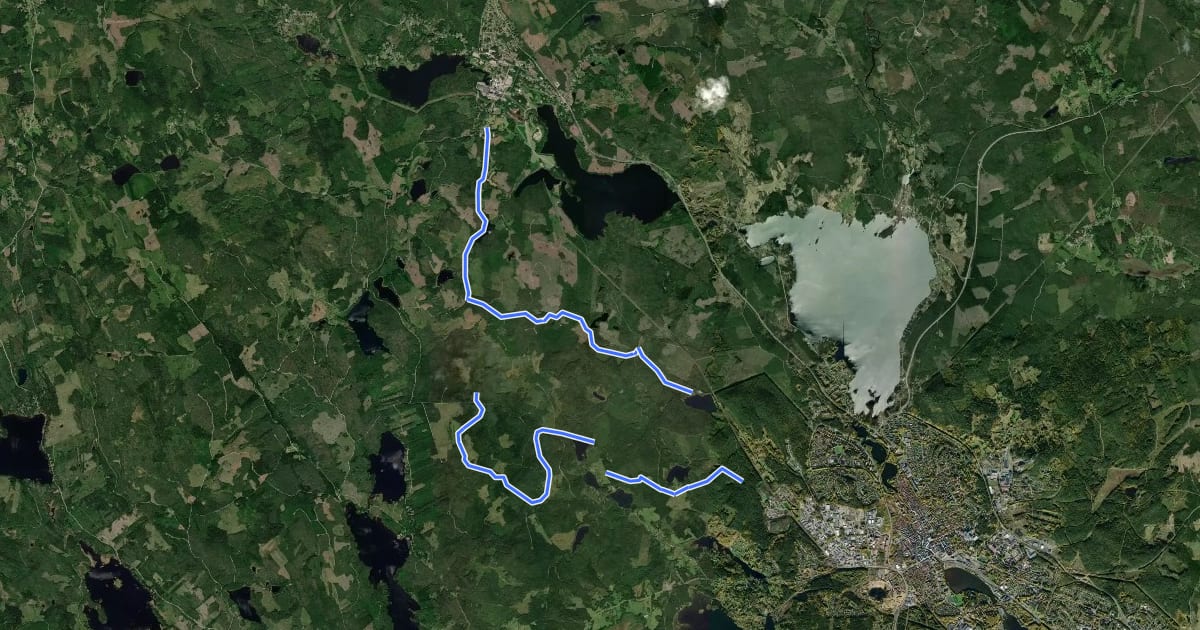 Маршрут Källslättenspåret 20 km на спутниковом снимке