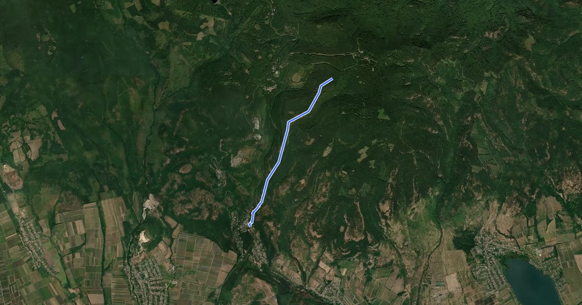Маршрут K+ (Mátrafüred – Kékestető) на спутниковом снимке