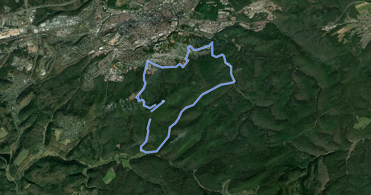 Маршрут König-Albrecht-Wanderweg на спутниковом снимке