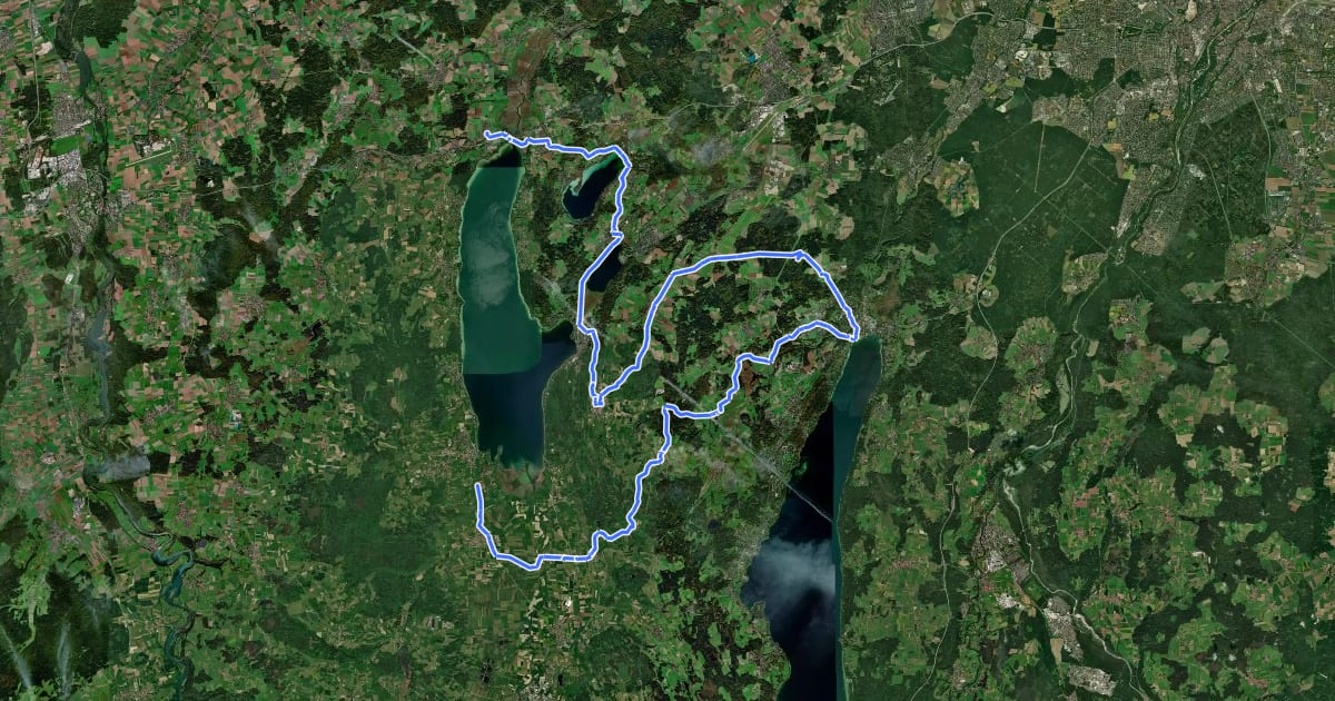 Маршрут Königlich-bayerische Radltour на спутниковом снимке