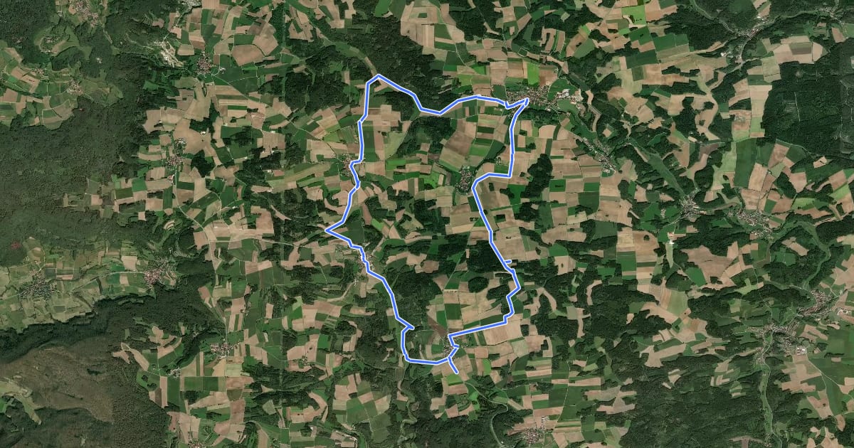 Маршрут Königsfeld Kapellenweg (Gelbe Route) на спутниковом снимке