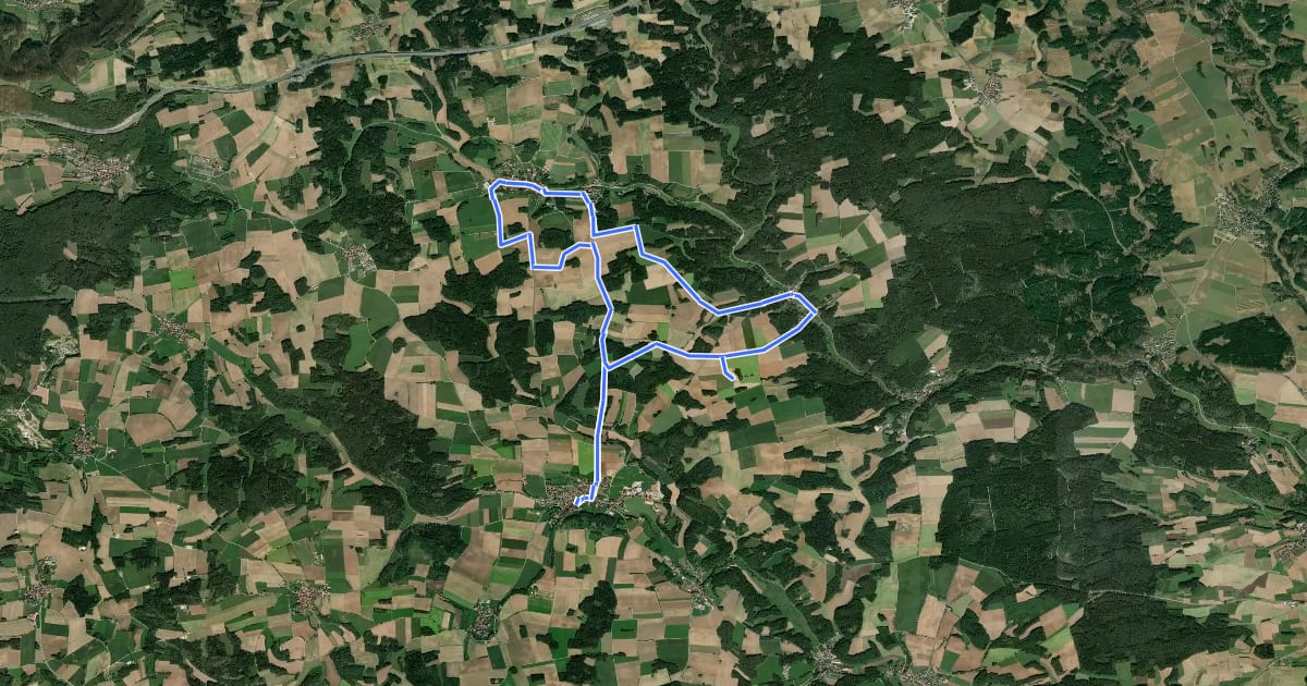 Маршрут Königsfeld Kapellenweg (Rote Route) на спутниковом снимке