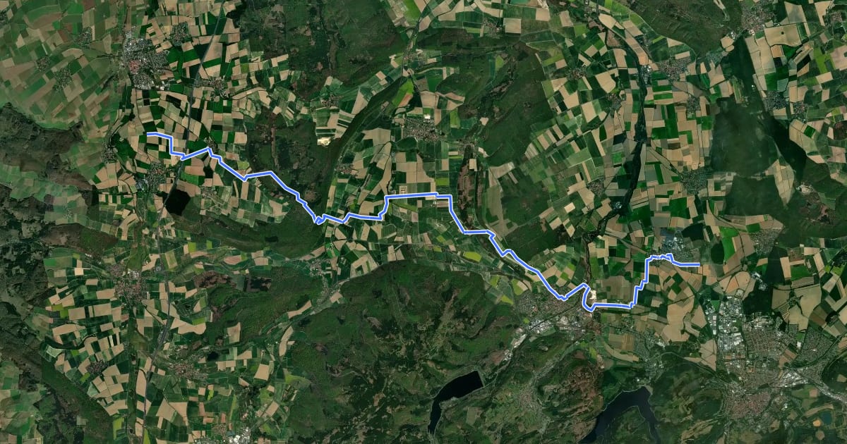 Маршрут Königsweg 'Brüggen - Werla (Etappe 3 Königsturm - Jerstedt) на спутниковом снимке