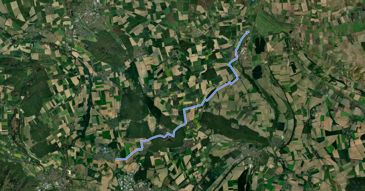 Маршрут Königsweg Brüggen - Werla (Etappe 4 Jerstedt - Werla) на спутниковом снимке