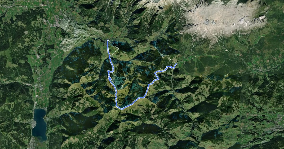 Маршрут Königsweg (Dienten - Maria Alm) на спутниковом снимке
