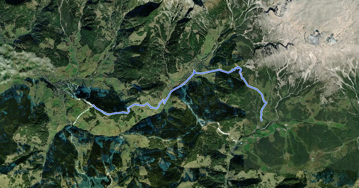 Маршрут Königsweg (Maria Alm - Dienten) на спутниковом снимке