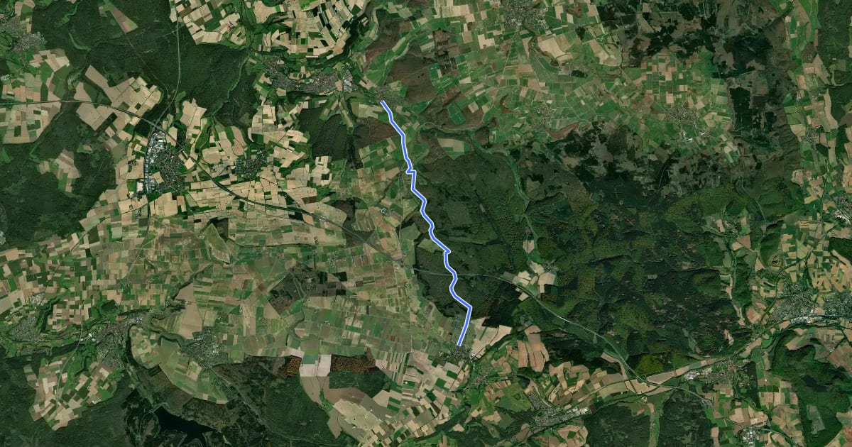 Маршрут Königswege: Frankfurter Weg на спутниковом снимке