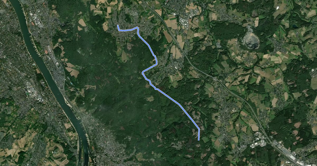 Маршрут Königswinter Heisterbacherrott (10) - Bad Honnef Himberg (11) на спутниковом снимке