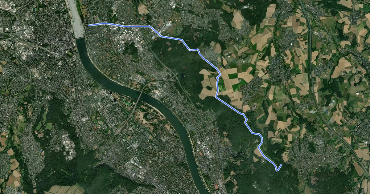 Маршрут Königswinter Oberdollendorf (09) - Bonn Beuel (81) на спутниковом снимке