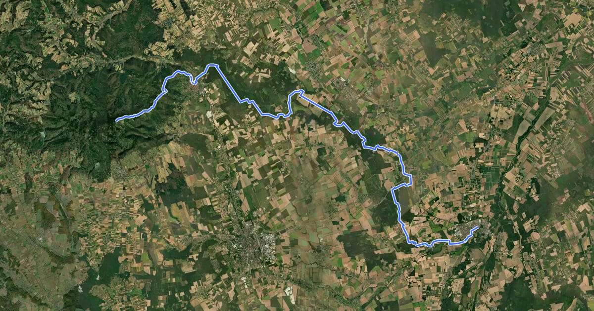 Маршрут K, OKT 01. (Írott-kő – Kőszeg – Sárvár) на спутниковом снимке