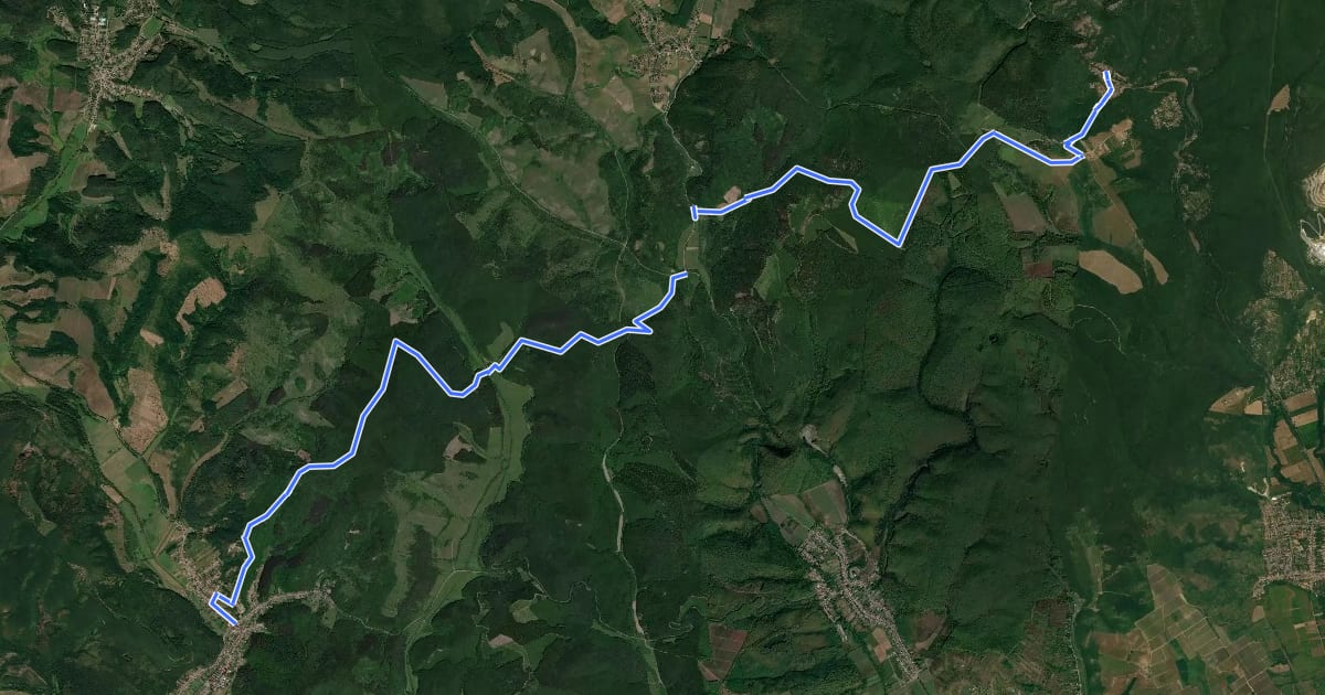 Маршрут K, OKT 22. (Sirok – Szarvaskő) на спутниковом снимке