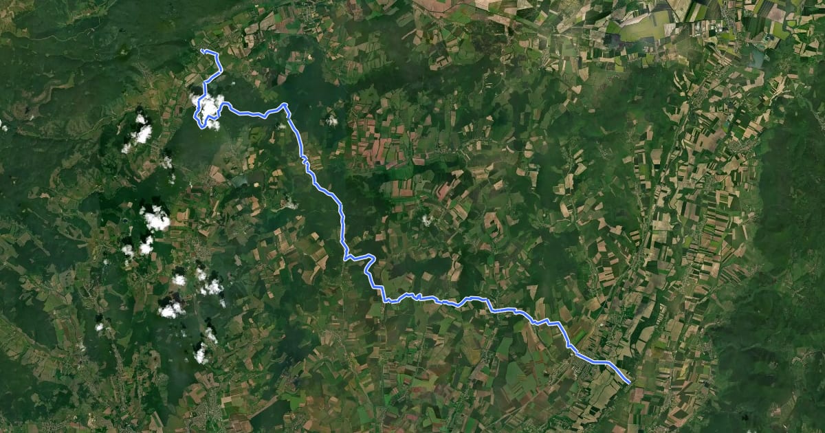 Маршрут K, OKT (Bódvaszilas, Fő tér – Gibárt, Hernád híd) на спутниковом снимке