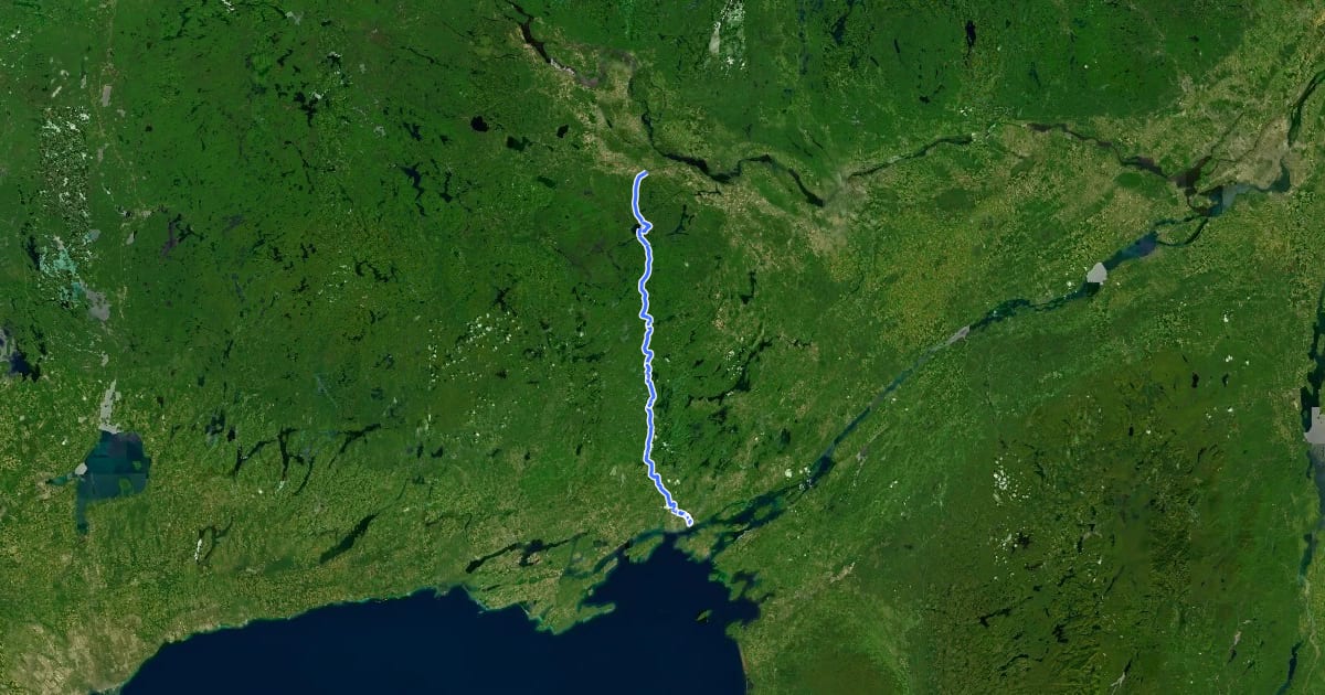 Маршрут K&P Trail на спутниковом снимке