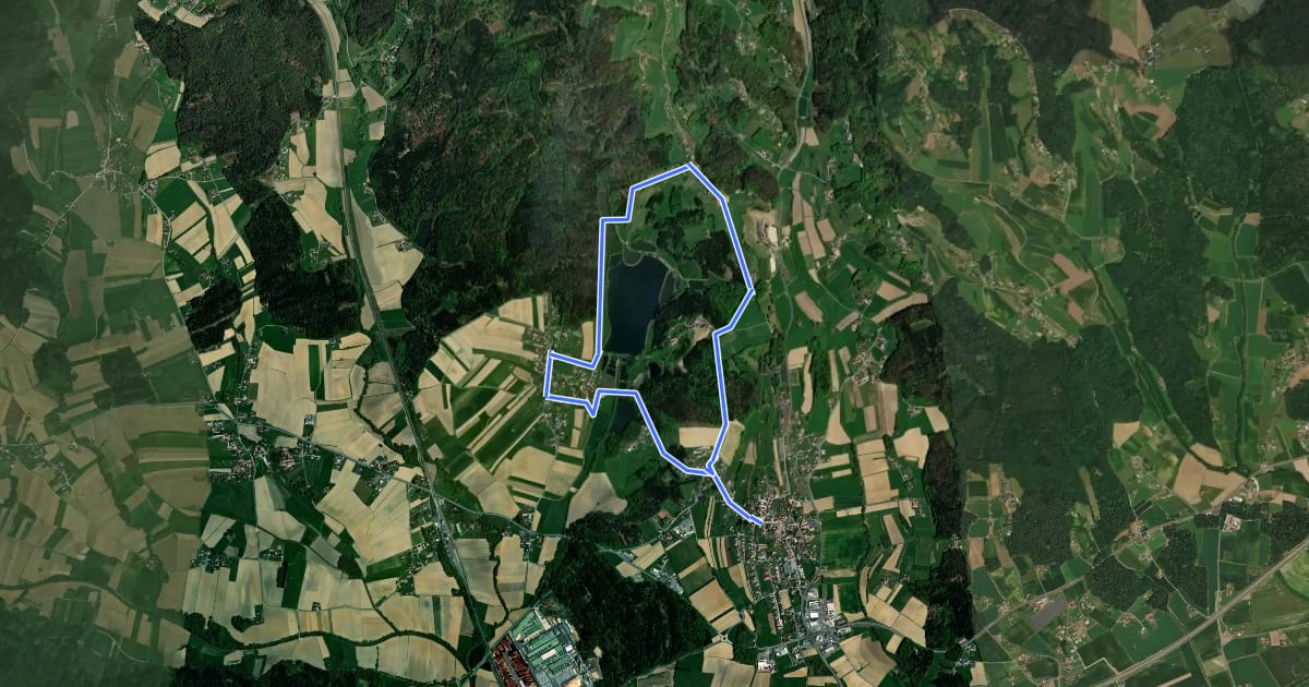 Маршрут Kürbisrundwanderweg Preding Route A на спутниковом снимке