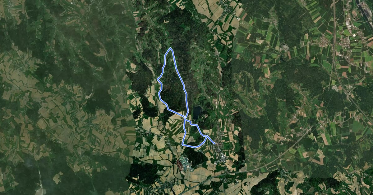 Маршрут Kürbisrundwanderweg Preding Route B на спутниковом снимке
