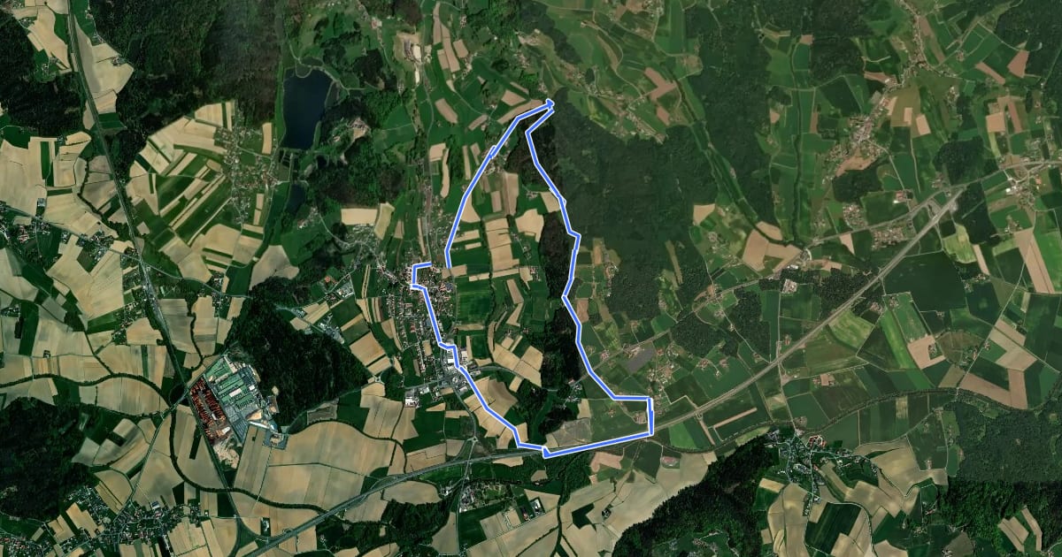 Маршрут Kürbisrundwanderweg Preding Route C на спутниковом снимке