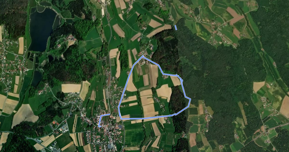 Маршрут Kürbisrundwanderweg Preding Route D на спутниковом снимке