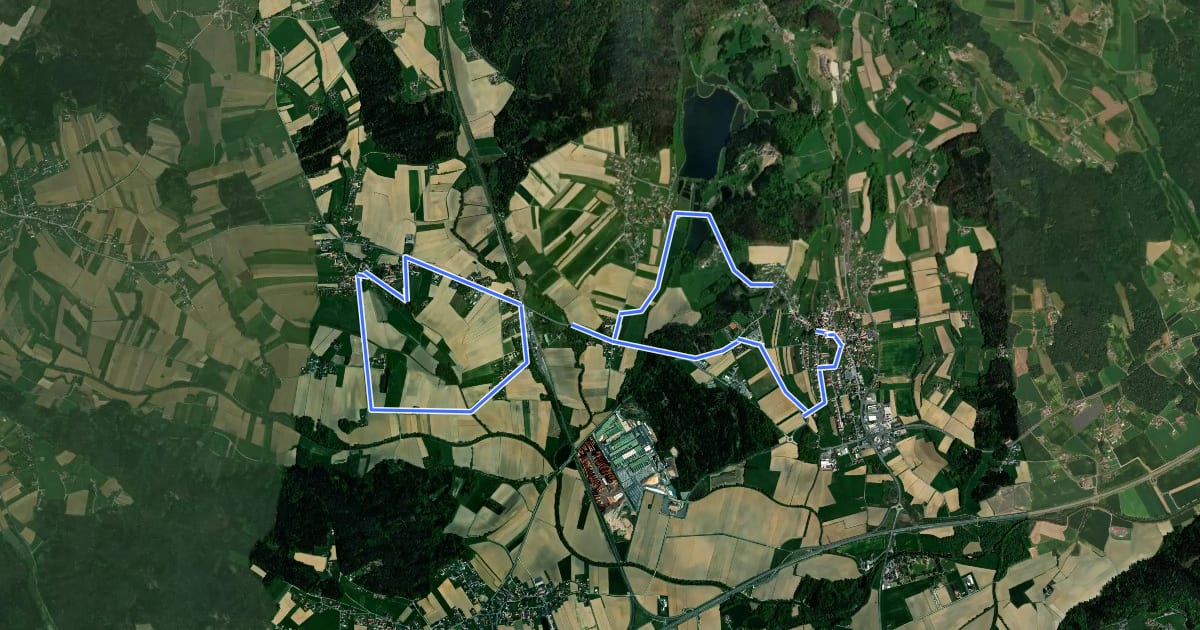 Маршрут Kürbisrundwanderweg Preding Route E на спутниковом снимке