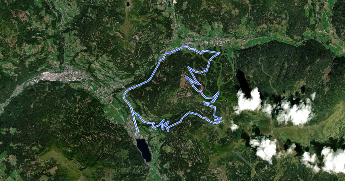 Маршрут Kärnten Wasserreich на спутниковом снимке