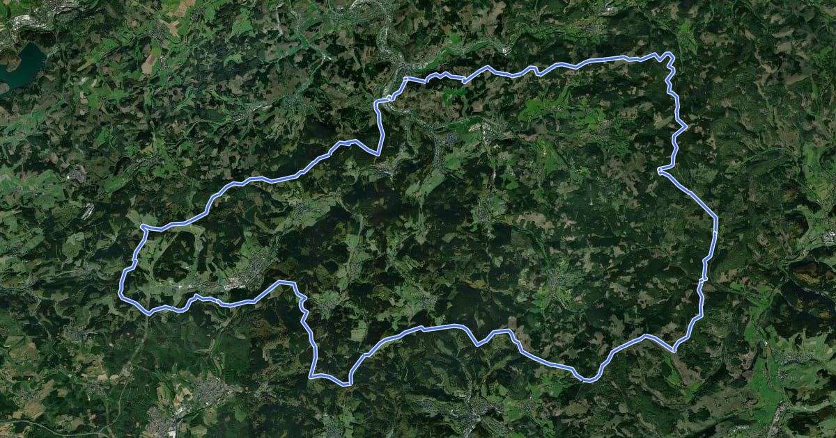 Маршрут (K) Rundweg Kirchhundem на спутниковом снимке