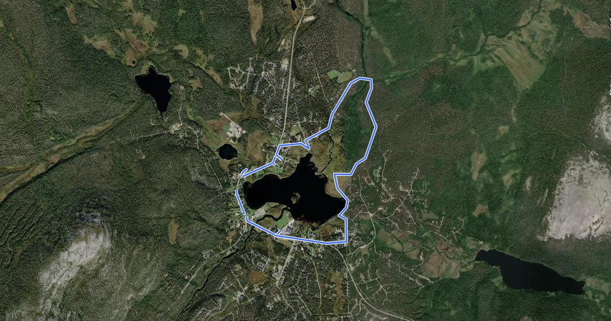 Маршрут Äkäslompolon tarinapolku на спутниковом снимке