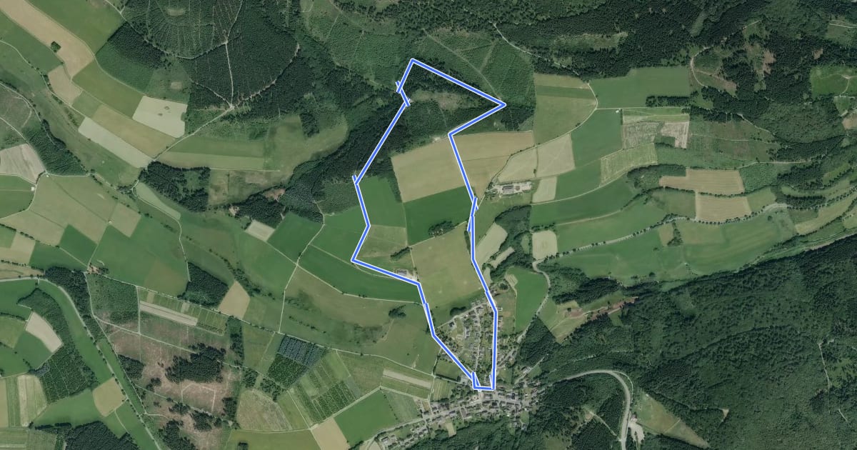Маршрут Küstelberg Rundweg K3 на спутниковом снимке