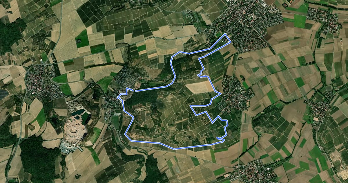 Маршрут Küstenweg 1: Rundweg Siefersheim - Wöllstein - Neubamberg на спутниковом снимке