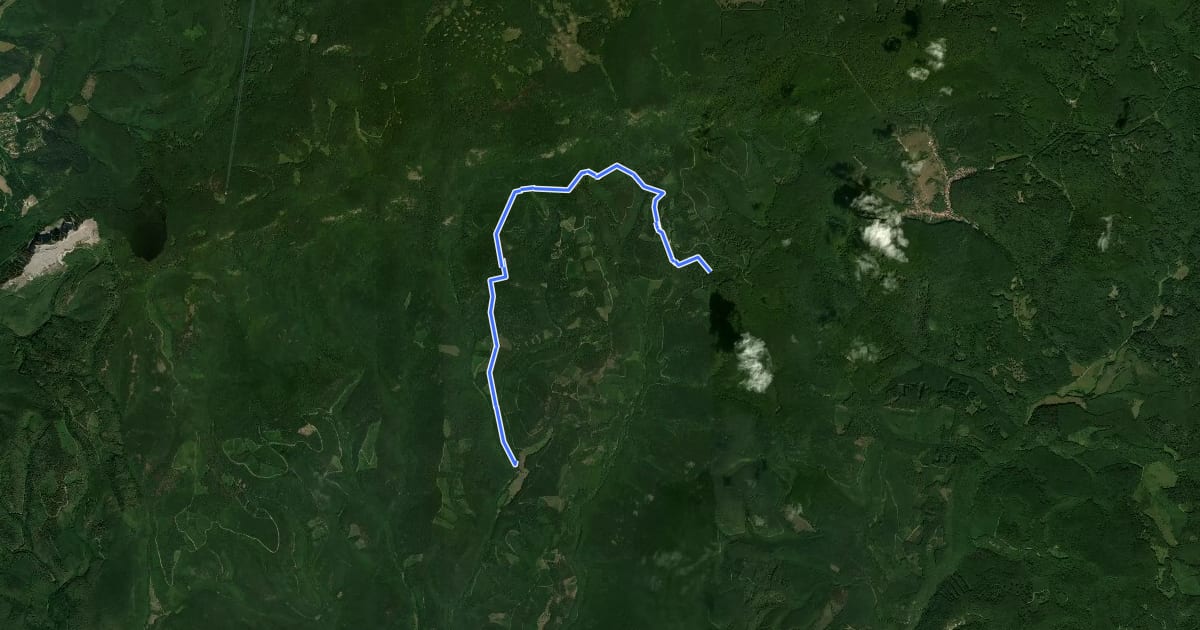 Маршрут K+ (Stimecz-ház – Tamás-kút) на спутниковом снимке