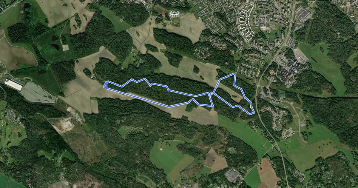 Маршрут Kättsätter MTB 7 km на спутниковом снимке