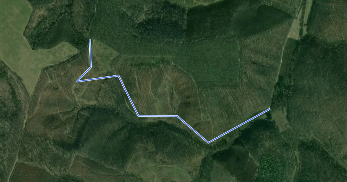 Маршрут K● (Turista-forrás) на спутниковом снимке