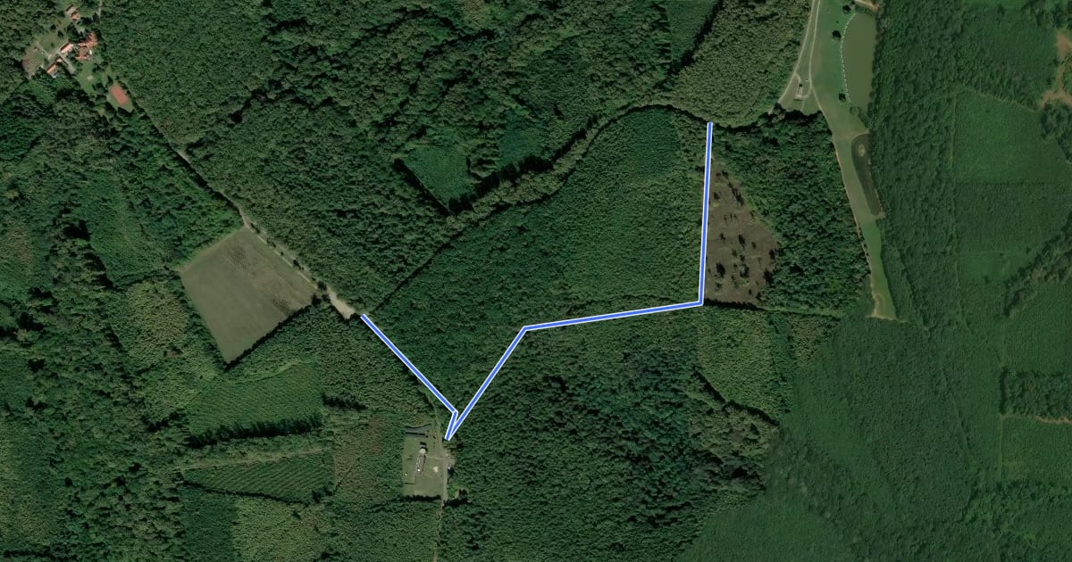 Маршрут K▲ (Zselici Csillagpark – kilátó) на спутниковом снимке