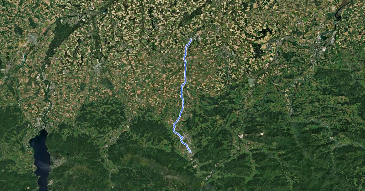 Маршрут K1 Kremstalweg на спутниковом снимке