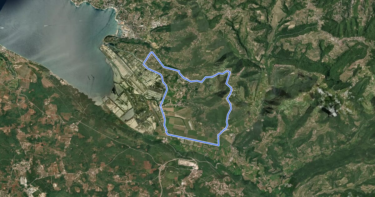 Маршрут K14 на спутниковом снимке