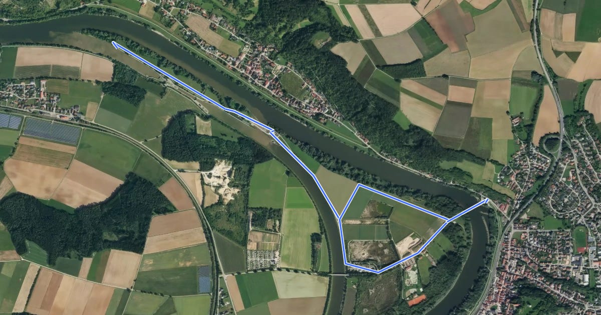 Маршрут K3 Kurpark, Donaupromenade, Fußgängerbrücke, Schleuse BA und zurück на спутниковом снимке