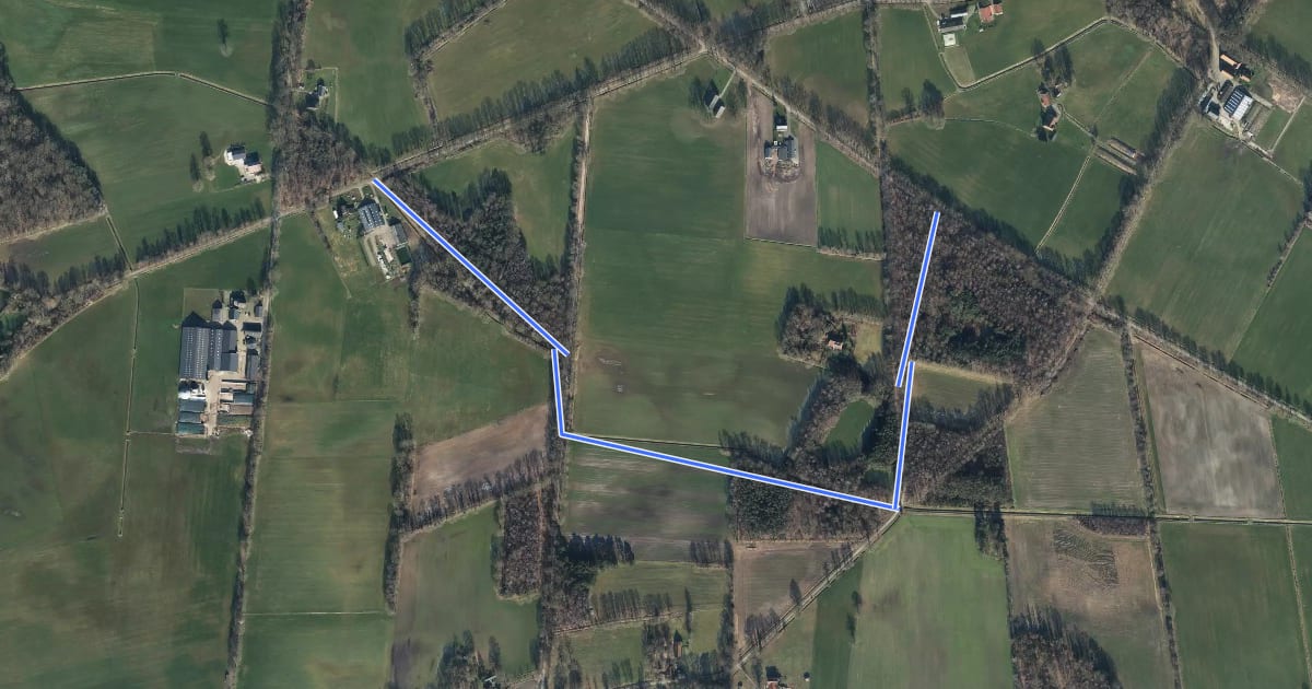Маршрут K30-K38 на спутниковом снимке