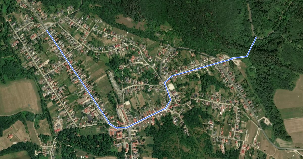 Маршрут K4 (Bakonybél) на спутниковом снимке