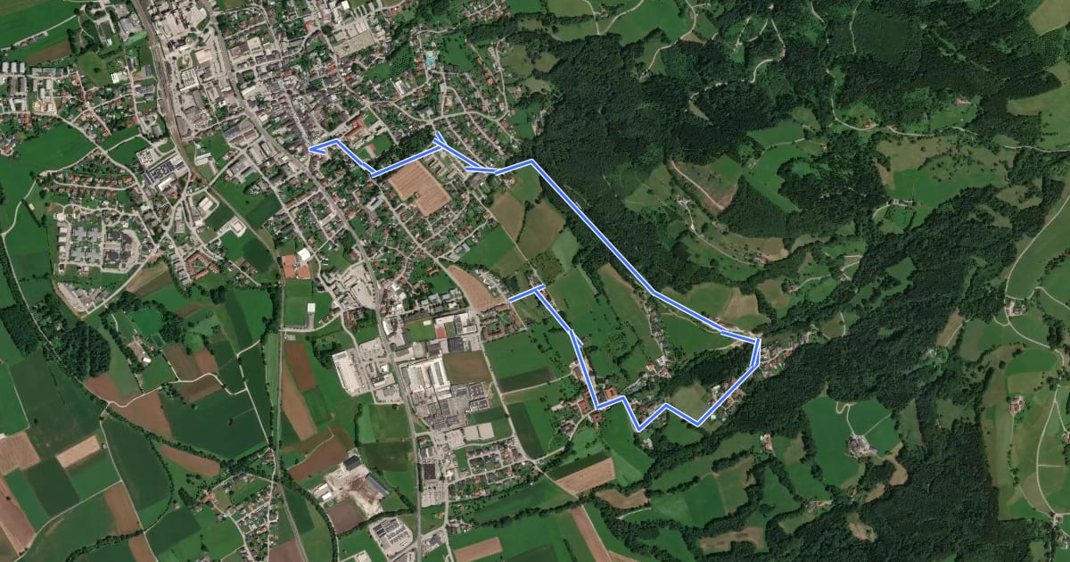 Маршрут K4 Groileitenweg на спутниковом снимке