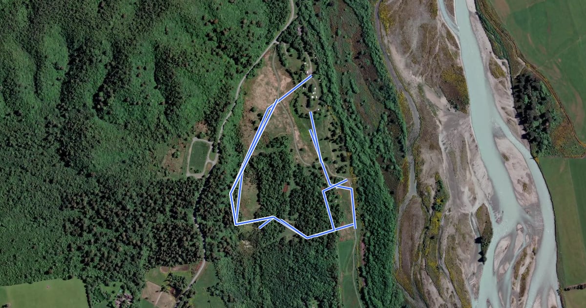 Маршрут Kahikatea Track на спутниковом снимке