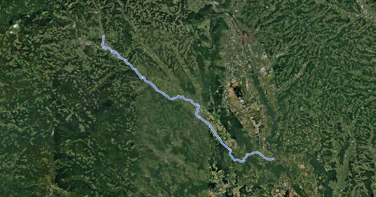 Маршрут Kainachtalradweg на спутниковом снимке